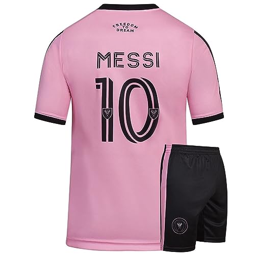 Miami Trikot Set Messi Heim - 2023-2024 - Kinder und Erwachsene - Jungen - Fußball Trikot - Fussball Geschenke - Sport t Shirt - Sportbekleidung - Größe 164 von Kingdo