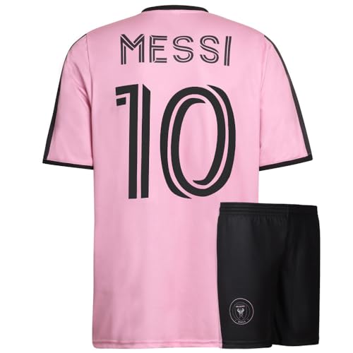 Miami Trikot Set Messi Heim - 2024-2025 - Kinder und Erwachsene - Jungen - Fußball Trikot - Fussball Geschenke - Sport t Shirt - Sportbekleidung - Größe L von Kingdo