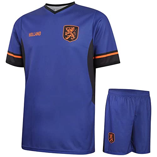 Niederlande Trikot Set Auswartz - 2022-2024 - Kinder und Erwachsene - Jungen - Fußball Trikot - Fussball Geschenke - Sport t Shirt - Sportbekleidung - Größe S von Kingdo