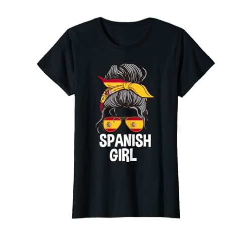 Spanisches Mädchen Spanien Flagge Unordentliches Haar España Frauen T-Shirt Spanisches Mädchen Spanien Flagge Unordentliches Haar España Frauen T-Shirt von Kingdom Of Spain Roots Spanish Flag Designs