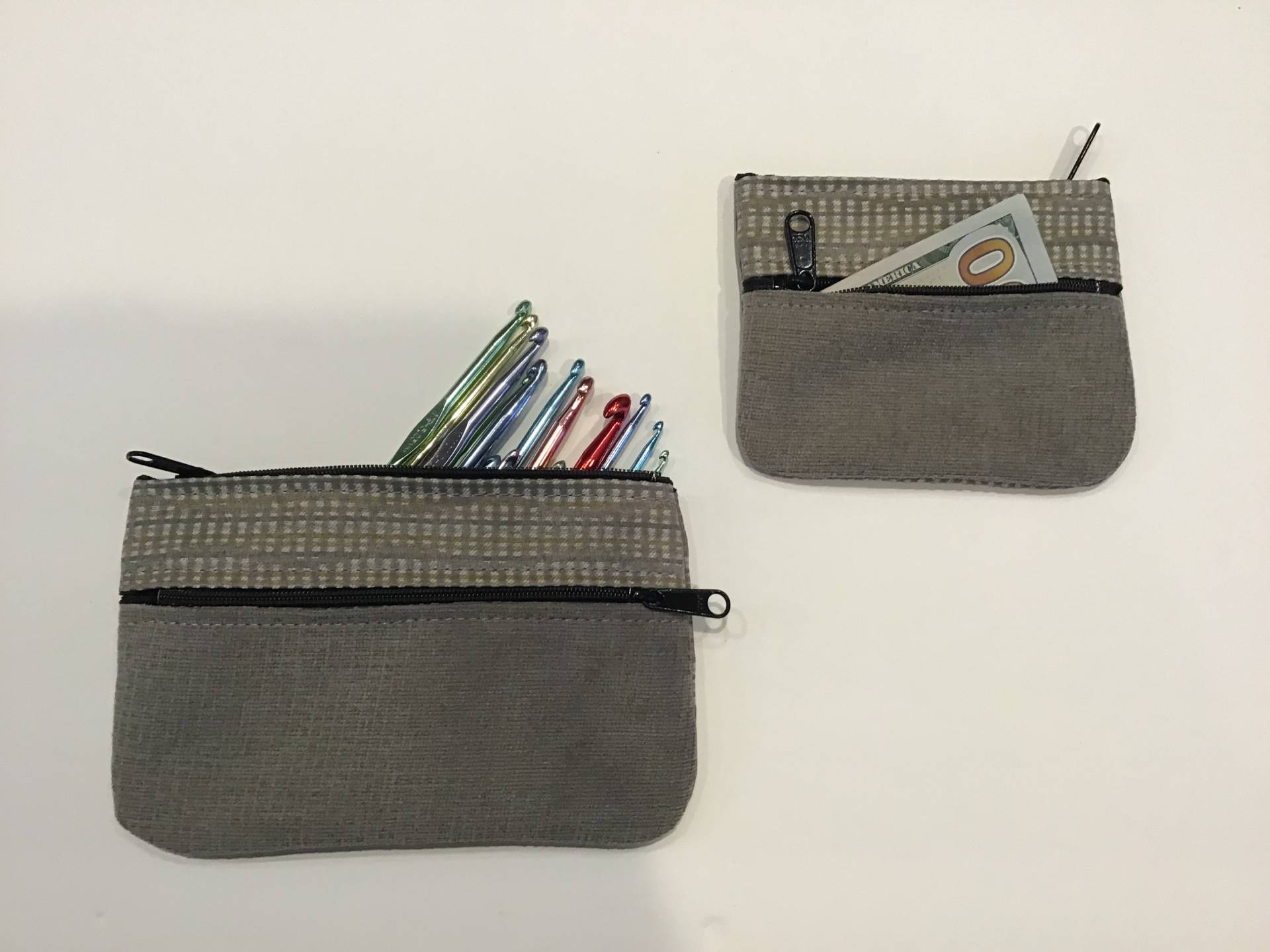 Clutch, Organizer, Kleine Geldbörse, Stricknadel Etui, Kreuzstich, Häkelnadel von KingfisherBags