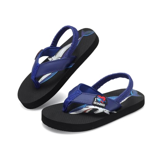 Kinghealth Zehentrenner Kinder Flip Flop Mädchen Jungen Sandalen mit Riemchen für Sommer und Strand (Hai, Jugendliche, 30, Numerisch (von/bis), EU Schuhgrößensystem, 31, M) von Kinghealth