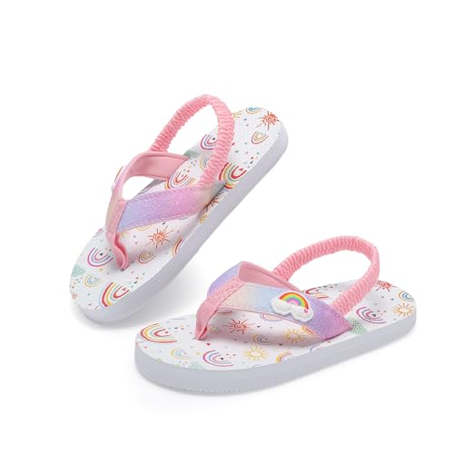 Kinghealth Zehentrenner Kinder Flip Flop Mädchen Jungen Sandalen mit Riemchen für Sommer und Strand (Rainbow, Jugendliche, 30, Numerisch (von/bis), EU Schuhgrößensystem, 31, M) von Kinghealth