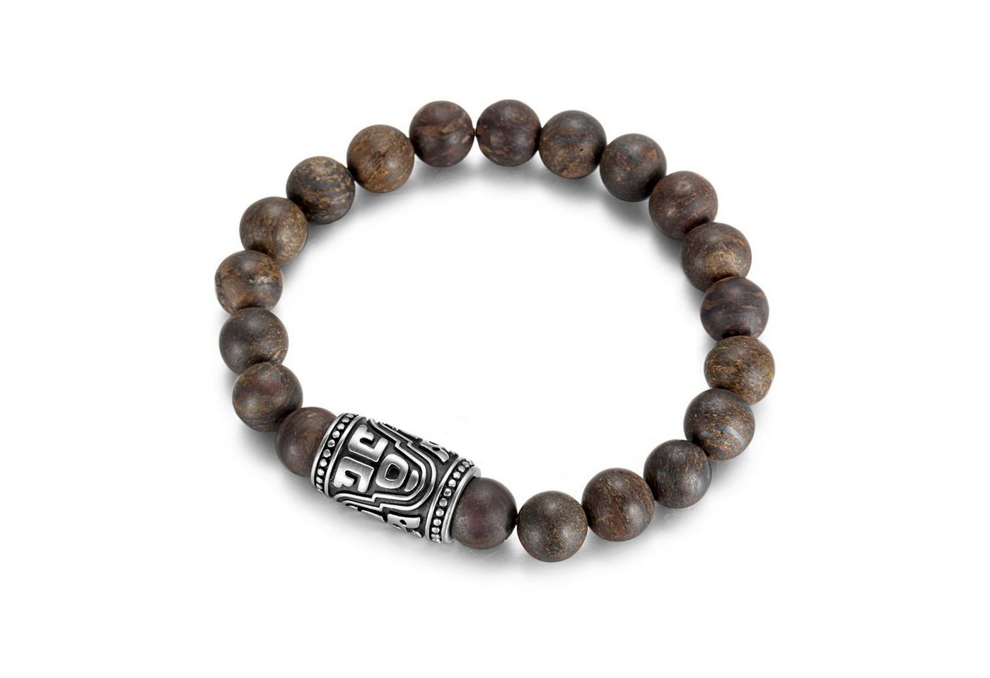 Kingka Armband „Urban Rocks“ Stretch-Bead-Armband mit einzigartigen echten Bronzite Steinen und rockigem center piece, mit Bronzit von Kingka