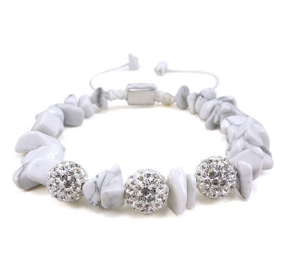 Vivance Armband Glamour Shamballa" Armband mit Kristallen und Steinen in Makrame eingeflochten, mit Howlith und Zirkonia" von Vivance