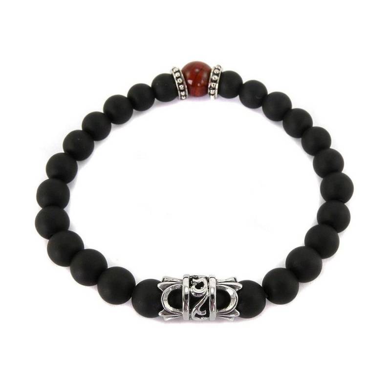 Kingka Armband "URBAN ROCKS" Stein Armband Achat und rotem Tigerauge mit sibernem Center Piece, mit Achat und Tigerauge von Kingka