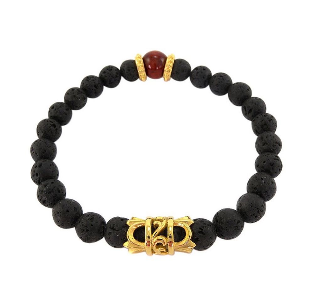 Kingka Armband URBAN ROCKS" Stein Armband Lava und rotem Tigerauge mit vergoldetem Center Piece, mit Lava und Tigerauge" von Kingka