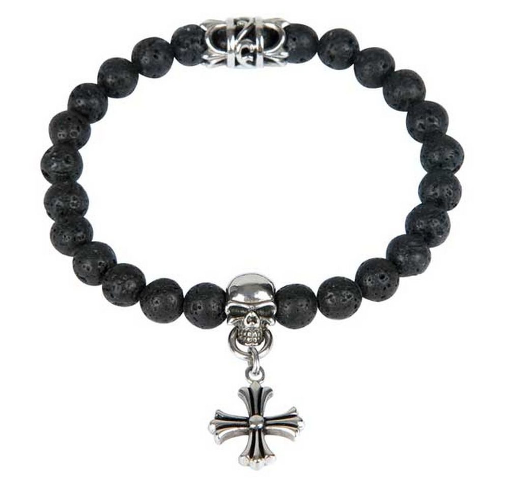 Kingka Armband URBAN ROCKS" Stein Armband Totenkopf mit Anhänger, mit Lavasteinen" von Kingka