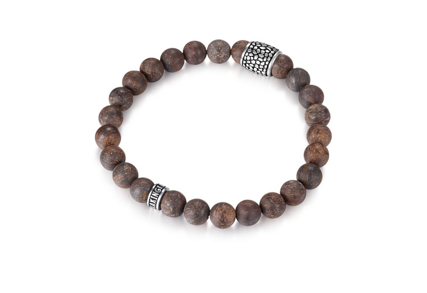 Kingka Armband WOVEN" Stretch-Bead-Armband aus Bronzite Steinen und 925er Sterlingsilber" von Kingka