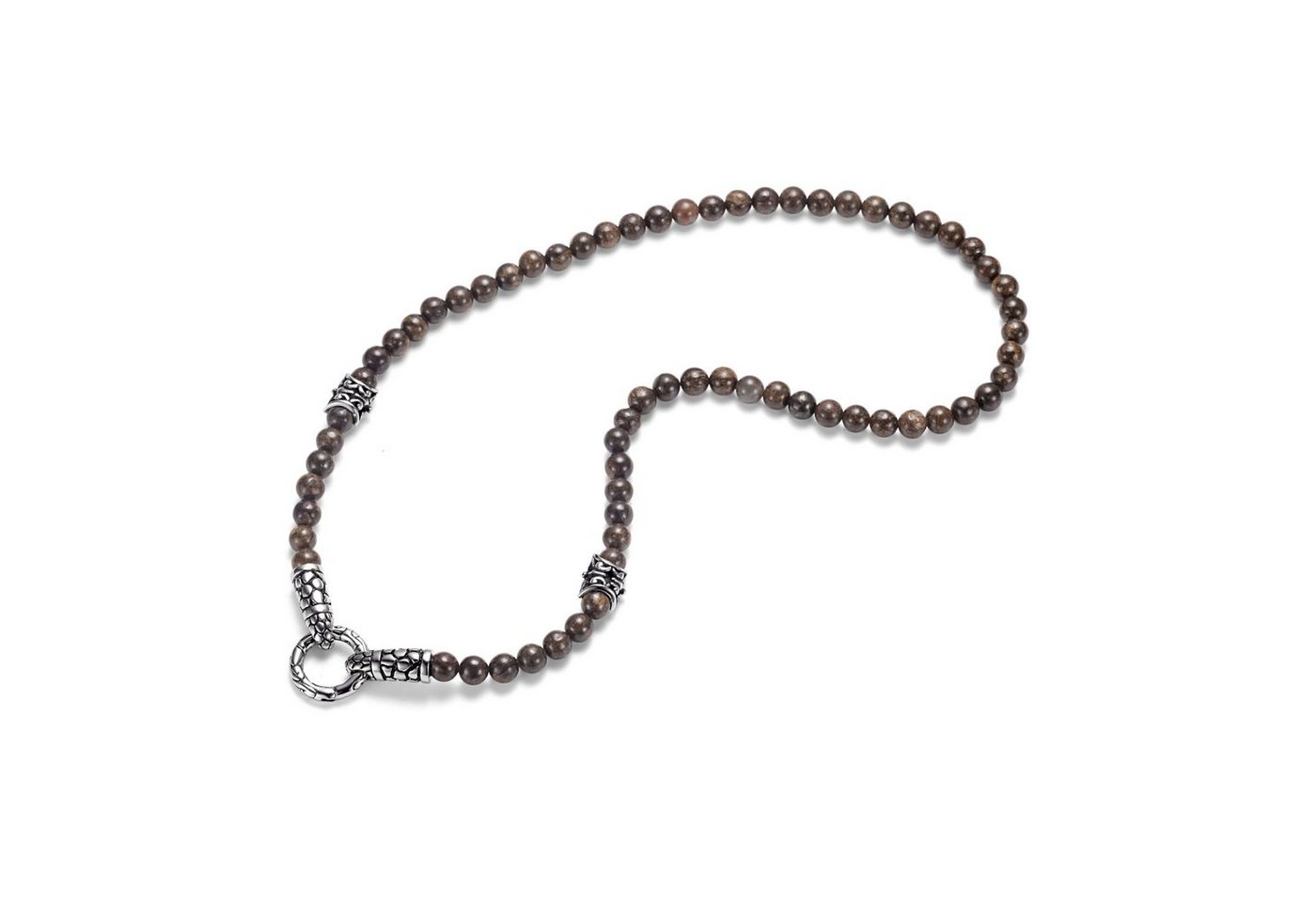 Kingka Charm-Kette Urban Rocks" Coole Beads Kette aus Edelstahl mit Bronzite Steinen und Ringverschluss für die Einklinkung von Anhängern. Passend für alle "Urban Rocks" Einhänger" von Kingka