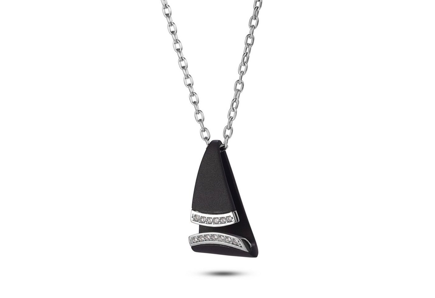 Kingka Kette mit Anhänger Crystal Kette mit Anhänger Black Line", mit Zirkonia" von Kingka