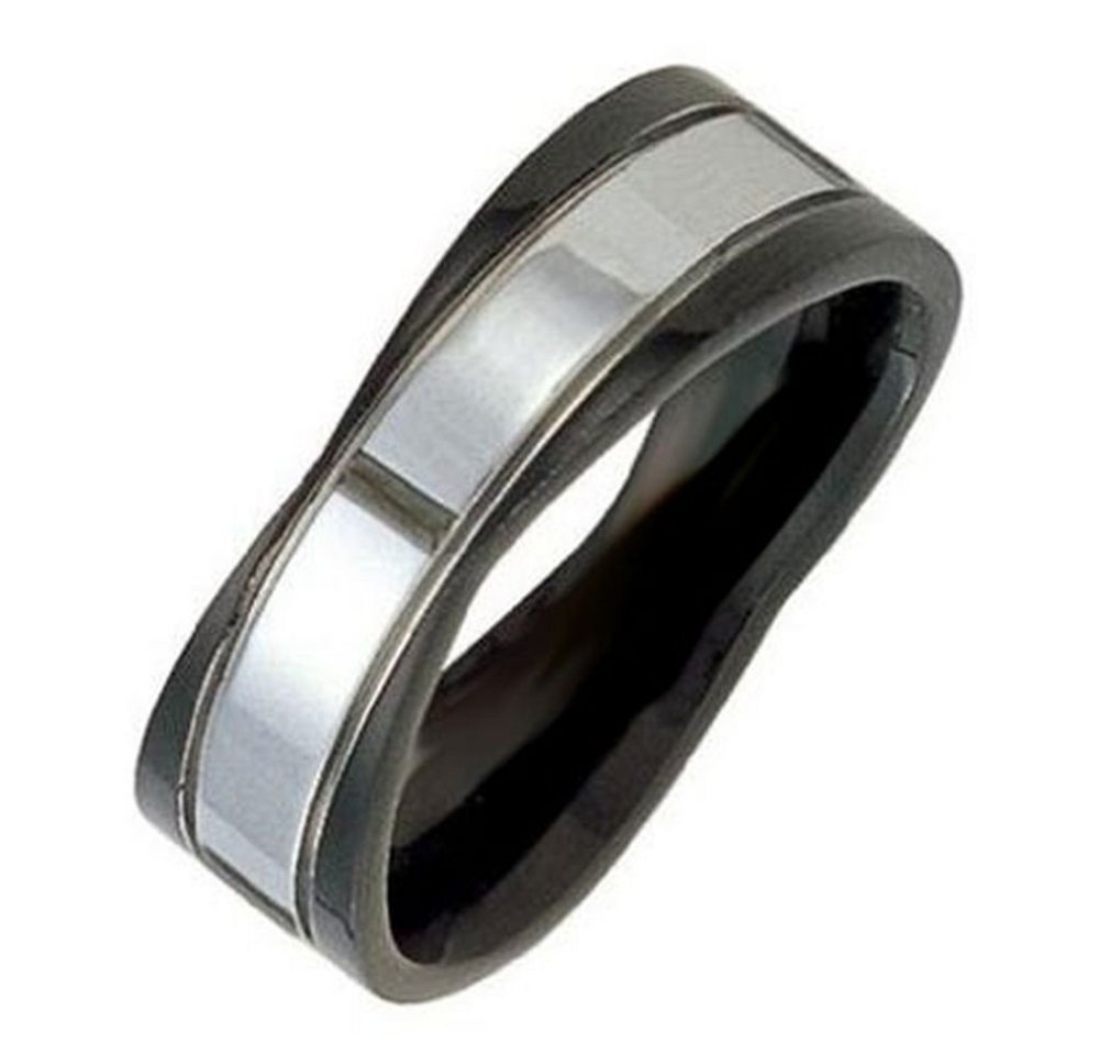 Vivance Partnerring Black & Steel" Edelstahl Ring bicolor" von Vivance