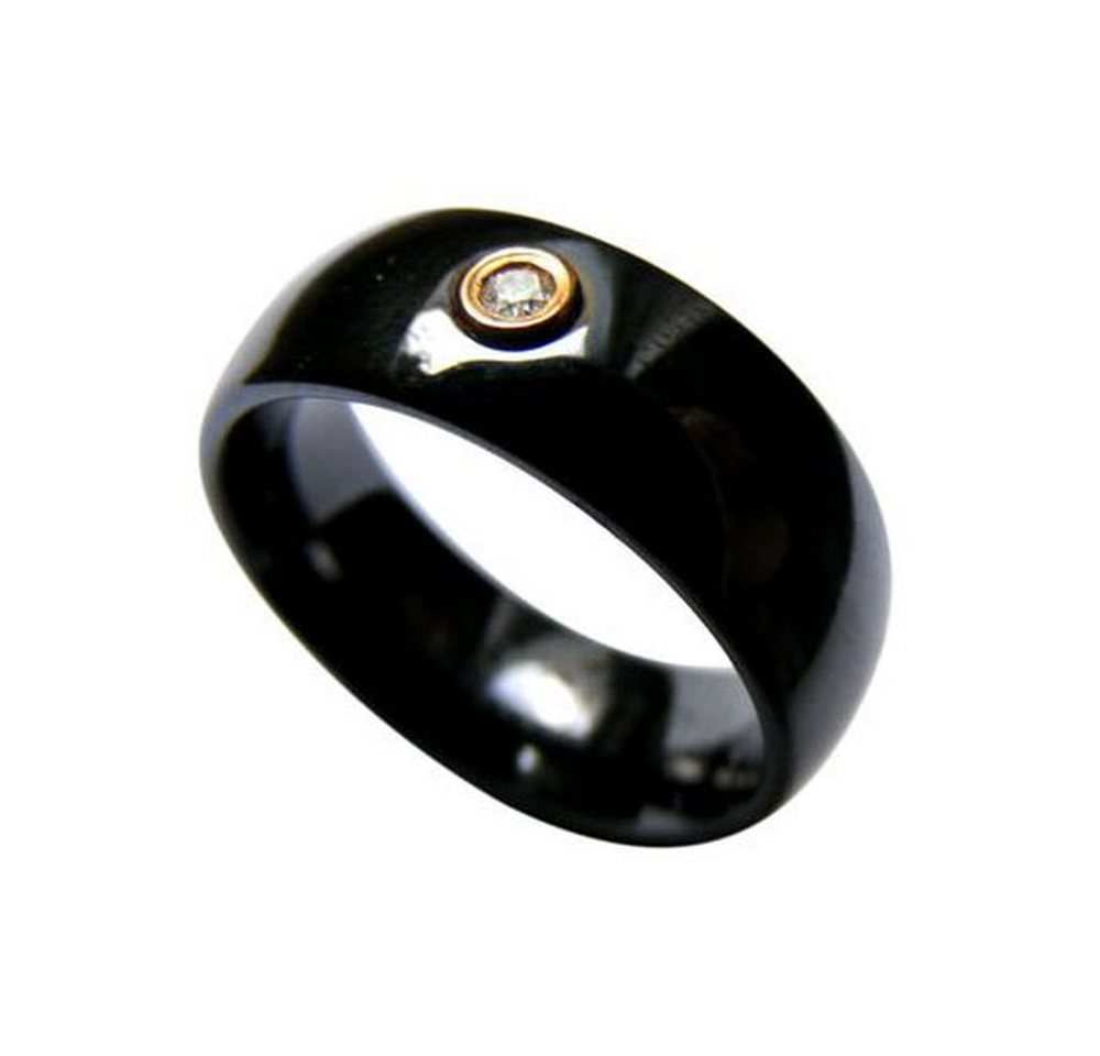 Vivance Partnerring Classic Ceramic Ring mit Zirkonia und Goldfassung, mit Zirkonia von Vivance