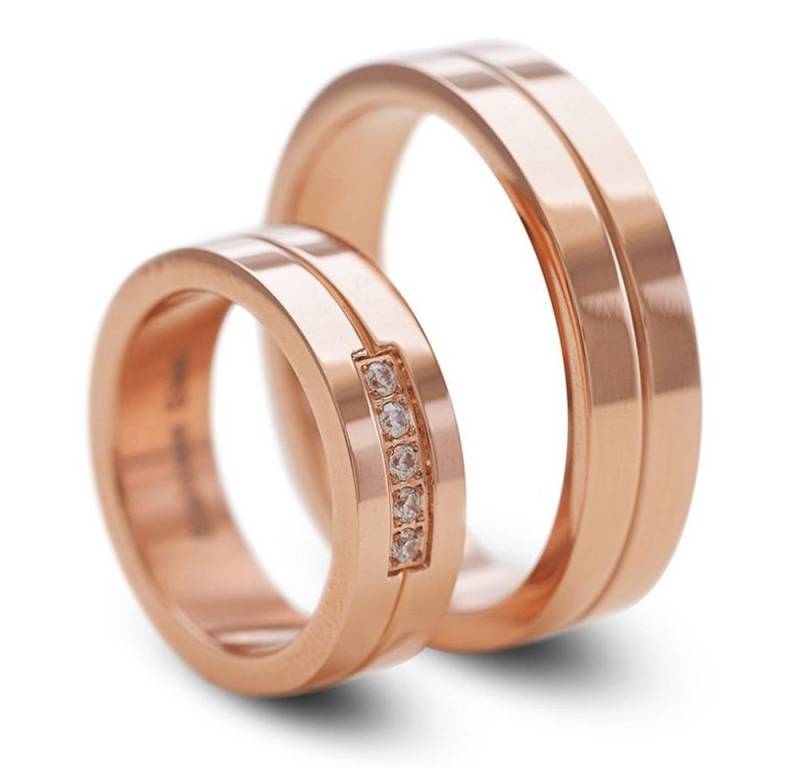 Vivance Partnerring Classics" vergoldeter moderner Partnerring aus Edelstahl" von Vivance