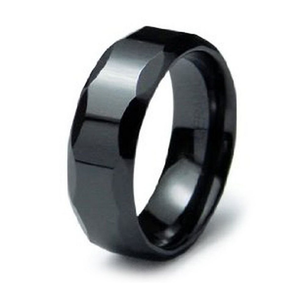 Kingka Partnerring YIN YANG" Facettierter tiefschwarzer Ceramic Ring "BLACK"" von Kingka