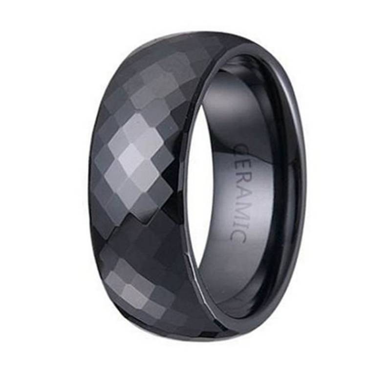 Vivance Partnerring "YIN YANG" Facettierter tiefschwarzer Ceramic Ring "BLACK" von Vivance