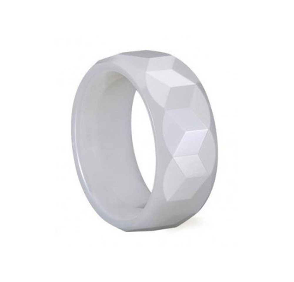 Vivance Partnerring YIN YANG" Facettierter weißer Ceramic Ring "WHITE", mit Seitenschliff" von Vivance