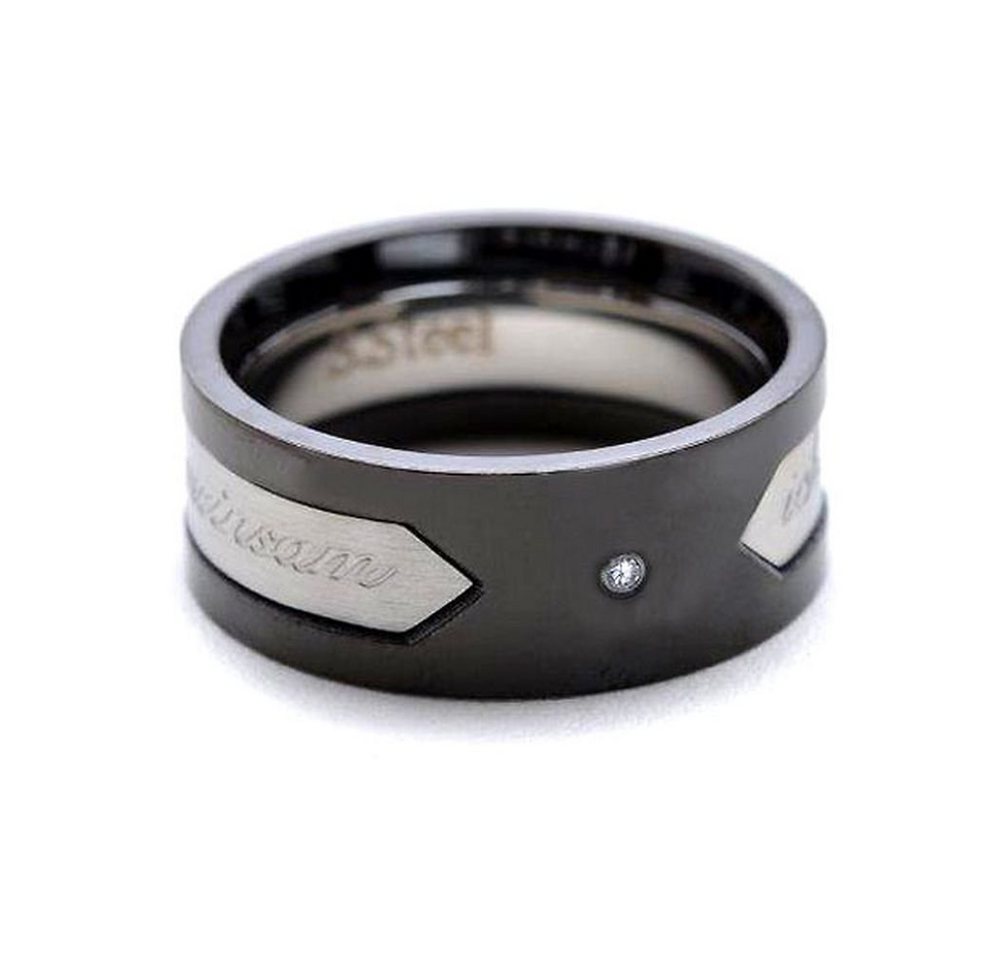 Vivance Partnerring mit Gravur Classic Ring aus Edelstahl mit einem Zirkonia Stein von Vivance