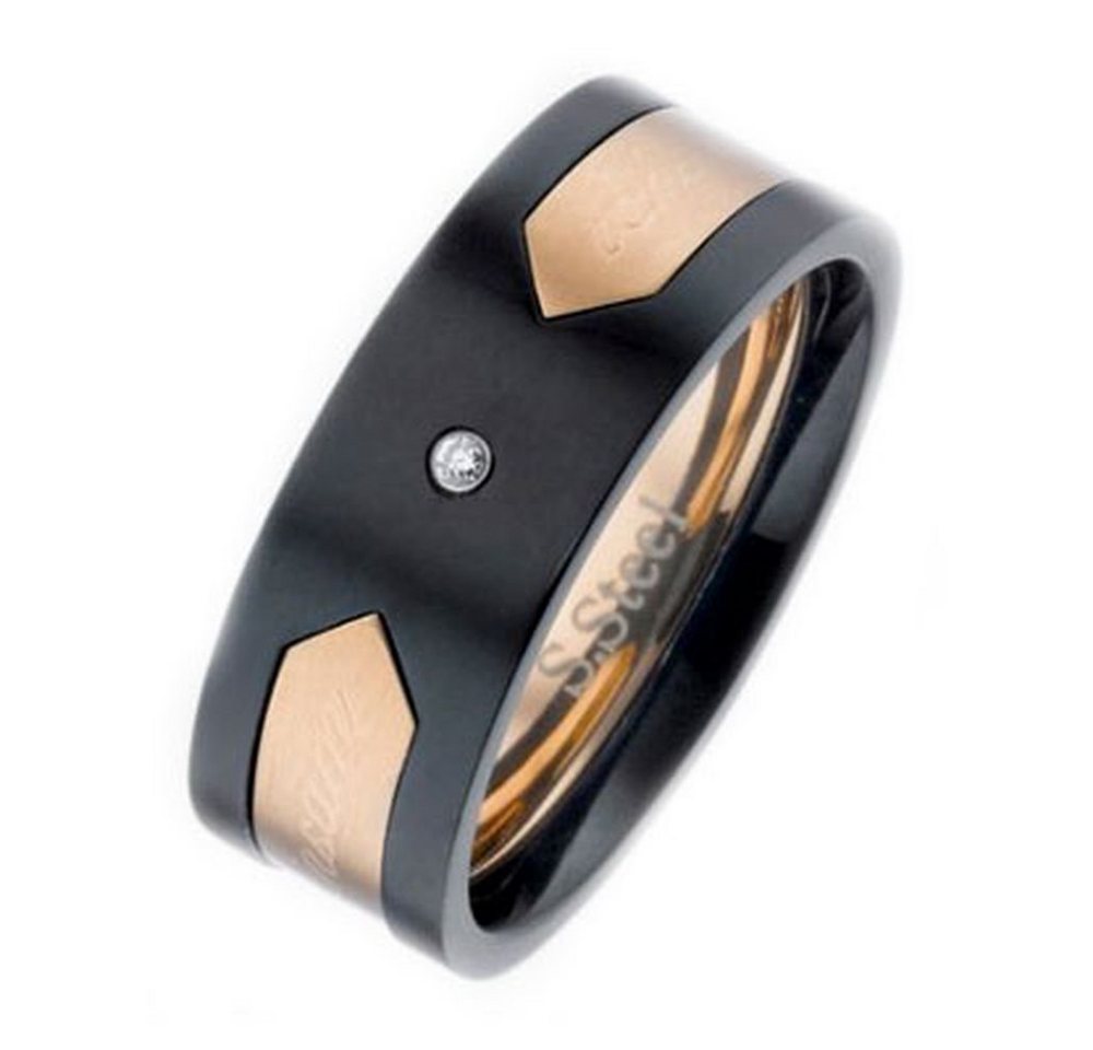 Vivance Partnerring mit Gravur Classic Ring aus Edelstahl mit einem Zirkonia Stein von Vivance