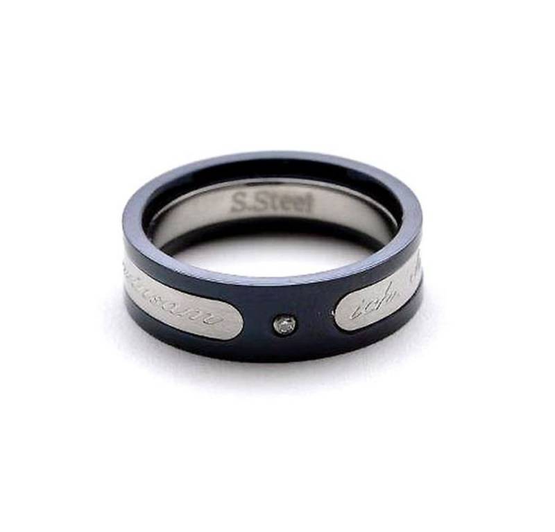 Vivance Partnerring mit Gravur Classic Ring aus Edelstahl mit einem Zirkonia Stein von Vivance
