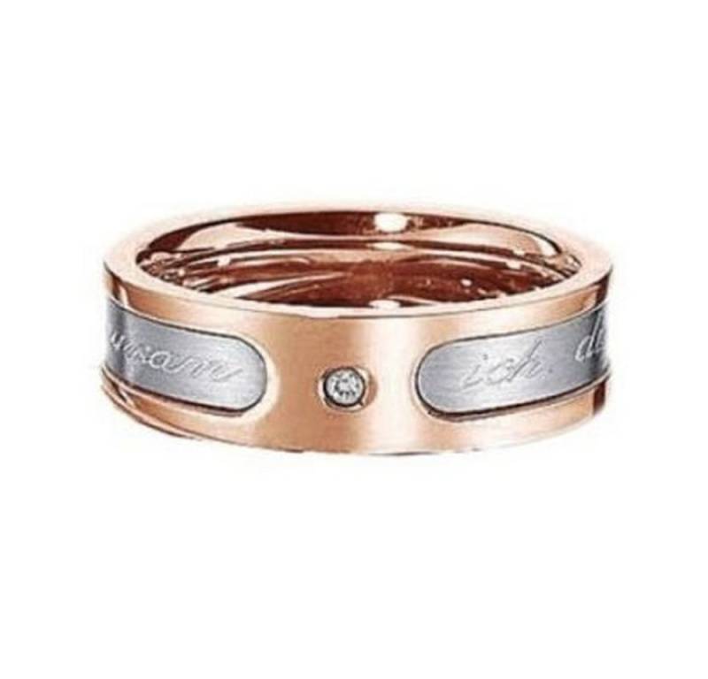 Vivance Partnerring mit Gravur Classic Ring aus Edelstahl mit einem Zirkonia Stein von Vivance