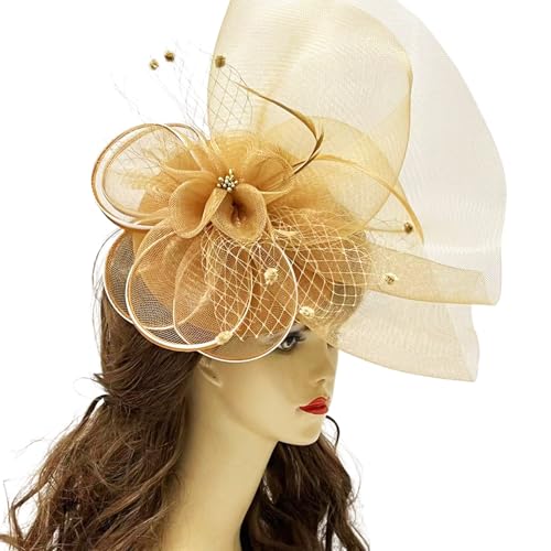 Elegante gefiederte Haarspange mit Perlen, handgefertigtes Haar-Accessoire für Damen, Perlenkopfschmuck, 1920er-Jahre-Kunst von Kingke