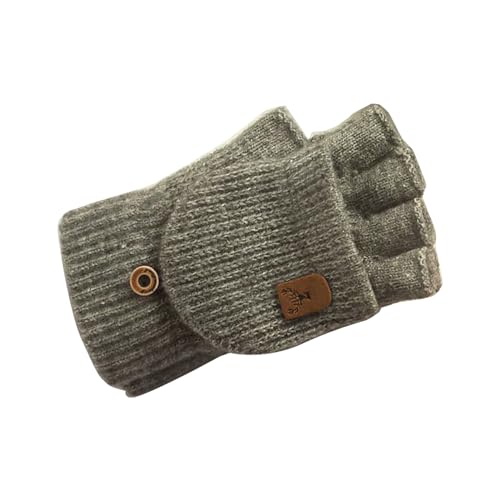 Gestrickte Flip Cover Halbfingerhandschuhe Für Damen Und Herren Unisex Winter Warme Handschuhe Atmungsaktive Fingerlose Fäustlinge Winterzubehör Für Outdoor Aktivitäten von Kingke
