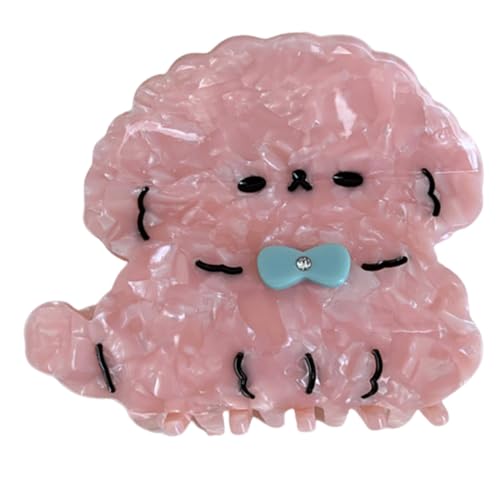 Haarklammer in Cartoon-Hundeform für Damen, Haarspange für dünnes Haar, Essigsäure, mehrere Farben zur Auswahl von Kingke