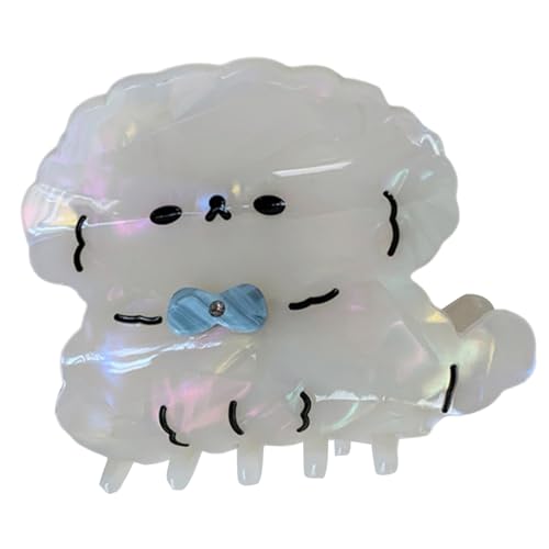 Haarklammer in Cartoon-Hundeform für Damen, Haarspange für dünnes Haar, Essigsäure, mehrere Farben zur Auswahl von Kingke