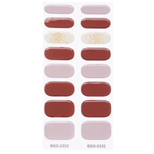 Halbgehärtete Gel Nagellackstreifen Selbstklebende Gel Nagelkunstaufkleber Dauerhafte Glitzer Gel Nagelfolien Aufkleber Mit Nagelfeile Halbgehärtete Gel Nagelstreifen Pediküre von Kingke