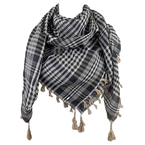 Kingke Keffiyeh Tacticals Wüstenschal Wickeltuch Shemagh Kopf Hals Arabischer Schal Unisex Arabischer Shemagh Keffiyeh Palästina Schal Baumwolle Shemagh Tacticals Wüstenschal Wickeltuch von Kingke