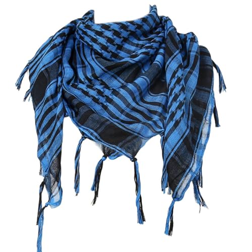Kingke Stilvoller Shemagh Schal Mit Fransen Kariert Arabischer Schal Für Männer Und Frauen Muslime Staubdicht Taktik Kopfbedeckung Wüsten Halstuch von Kingke