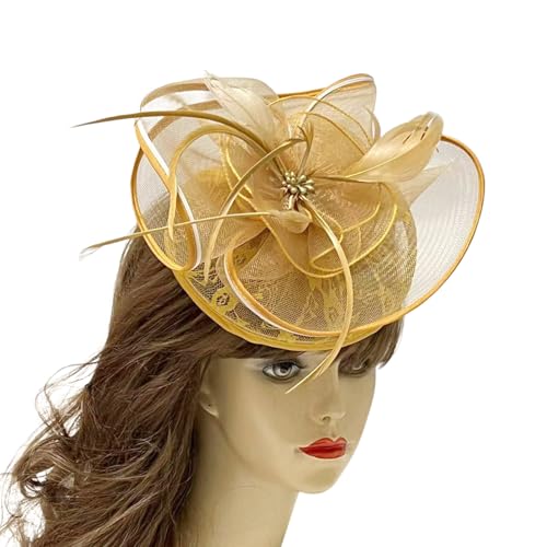 Modischer Fascinator mit Blume, Haarspange für Damen und Mädchen, weich und bequem zu tragen, für verschiedene Anlässe, bleiben Sie modisch von Kingke