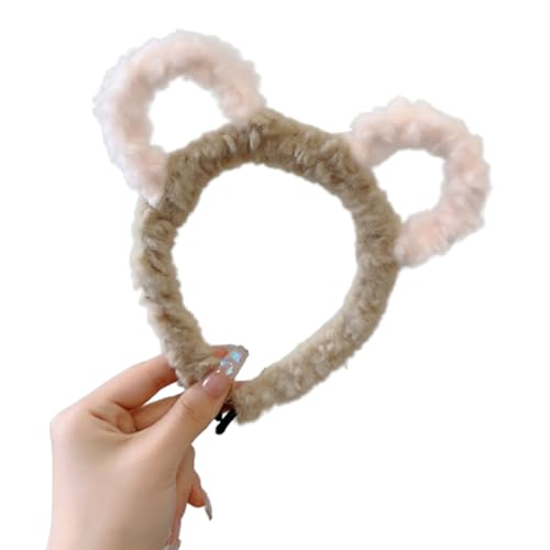 Niedliche Katzenohren Cosplay Tierohren Kopfbedeckung Halloween Stirnband Cartoon Tier Kopfbedeckung Kostüm Zubehör Stirnband zum Waschen des Gesichts von Kingke