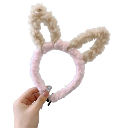 Niedliche Katzenohren Cosplay Tierohren Kopfbedeckung Halloween Stirnband Cartoon Tier Kopfbedeckung Kostüm Zubehör Stirnband zum Waschen des Gesichts von Kingke