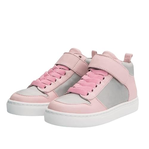 Kingsley Crew High Top Sneaker | Luxus Kinder Schuhe Größe 28 | Pink | Leder Schuhe für Kinder Turnschuhe Kids Sneakers | Made in Europe | Unisex Kinderschuhe Jungen und Mädchen von Kingley Crew