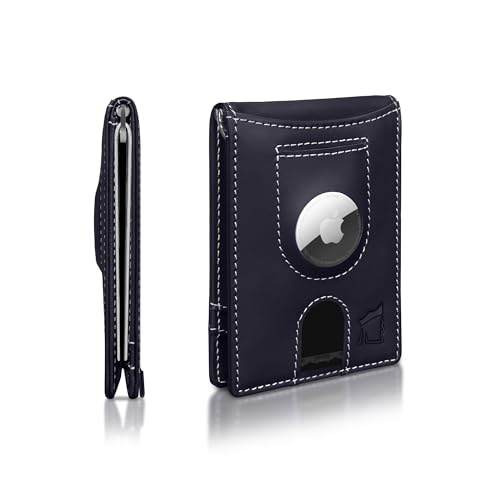 Kingly Trace Airtag Geldbörse für Herren – Intelligente RFID-blockierende Ledergeldbörse mit Airtag-Halter & Geldklammer – Minimalistisches Trackable Design mit Zuglasche – Sichere Brieftaschen, von Kingly