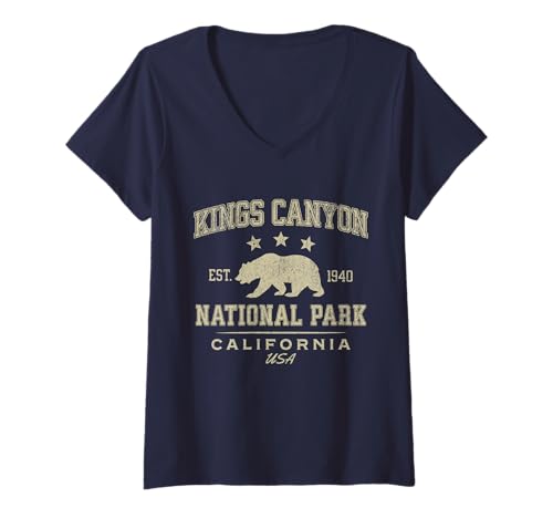 Damen Kings-Canyon-Nationalpark T-Shirt mit V-Ausschnitt Damen Kings-Canyon-Nationalpark T-Shirt mit V-Ausschnitt von Kings Canyon National Park California USA Outdoor