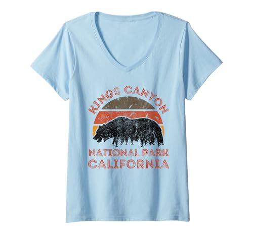 Damen Kings-Canyon-Nationalpark T-Shirt mit V-Ausschnitt Damen Kings-Canyon-Nationalpark T-Shirt mit V-Ausschnitt von Kings Canyon National Park California USA Outdoor