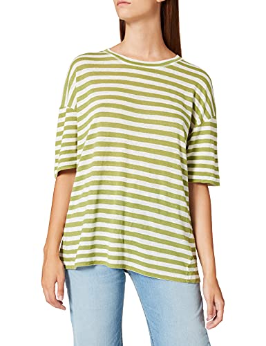 Kings of Indigo Damen Majaji T-Shirt, Grün (Spinach Green Stripe 7605), 38 (Herstellergröße: M) von Kings of Indigo
