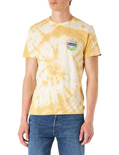 Kings of Indigo Herren Darius T-Shirt, Gelb (TIE DYE Crest Yellow IRIS 7714), Large (Herstellergröße:L/) von Kings of Indigo