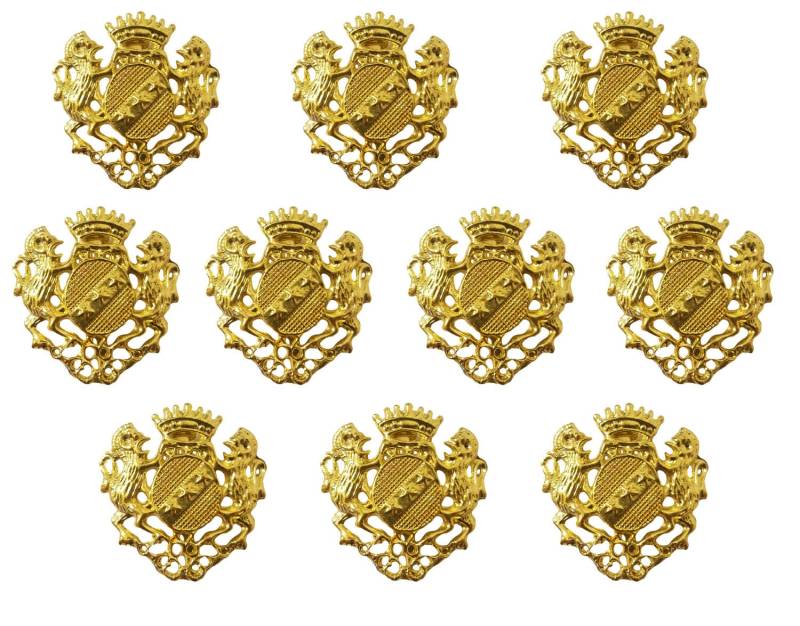 10 Stk Gold Messing Vergoldet Tier Wappen Pin Brosche Handwerk Schmuck Erkenntnisse von KingsKountry