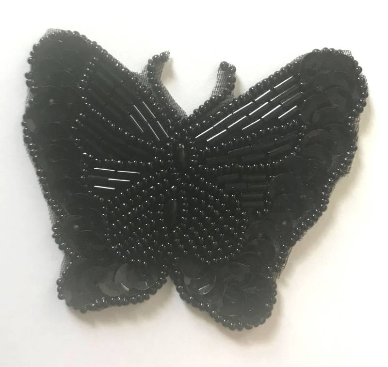 Packung Mit 2 Kleine Schmetterling Schmetterlinge Perlen Pailletten Aufnähen Applikation Handwerk Nähen Verschönerung Vintage von KingsKountry