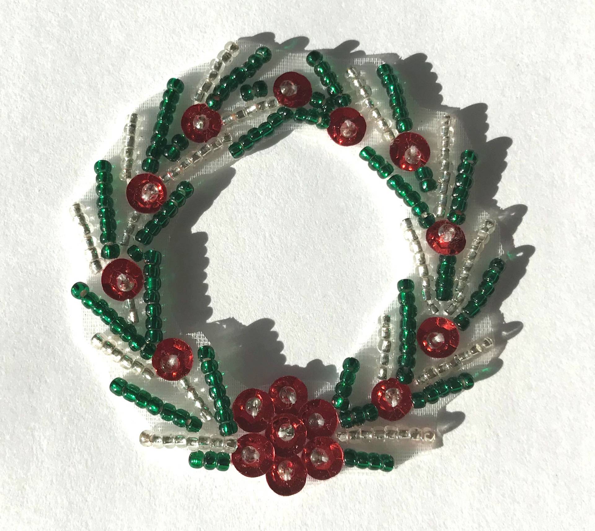 Packung Mit 3 Kleine Weihnachtskranz Perlen Pailletten Nähen-Auf Applikation Handwerk Patch Nähen Verschönerung Vintage Packung Mit 3 Kleine Weihnachtskranz Perlen Pailletten Nähen-Auf Applikation Handwerk Patch Nähen Verschönerung Vintage von KingsKountry