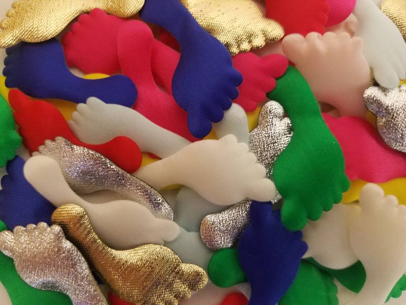 Packung Mit 50 Footprint Fußstapfen Kinder Kunst & Handwerk Puffins Gepolstert Satin Applikation Patch Nähen Schrott-Buchung Verschönerung von KingsKountry