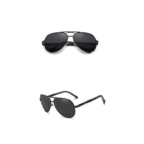 KINGSEVEN Pilotensonnenbrille Polarisiert (Schwarz-Grau) von KINGSEVEN