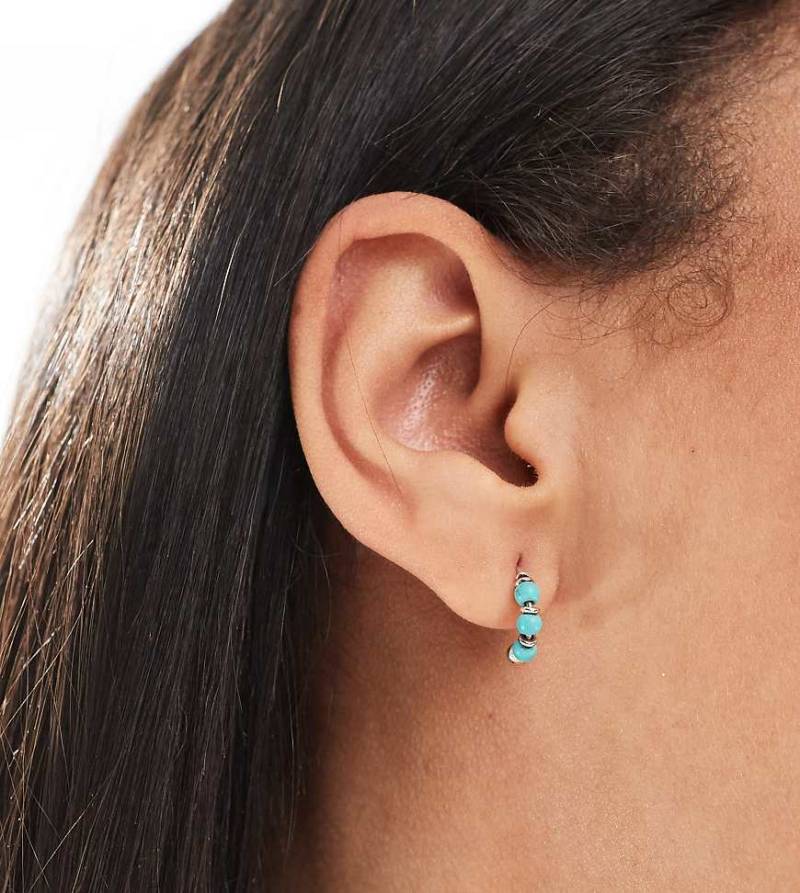 Kingsley Ryan - Creolen aus Sterlingsilber mit Perlen in Türkis von Kingsley Ryan