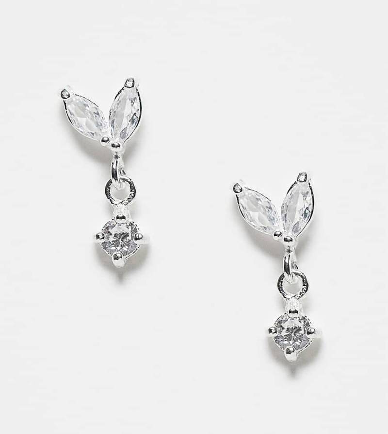 Kingsley Ryan - Ohrstecker aus Sterlingsilber mit kristallbesetztem Blütenblatt-Anhänger von Kingsley Ryan