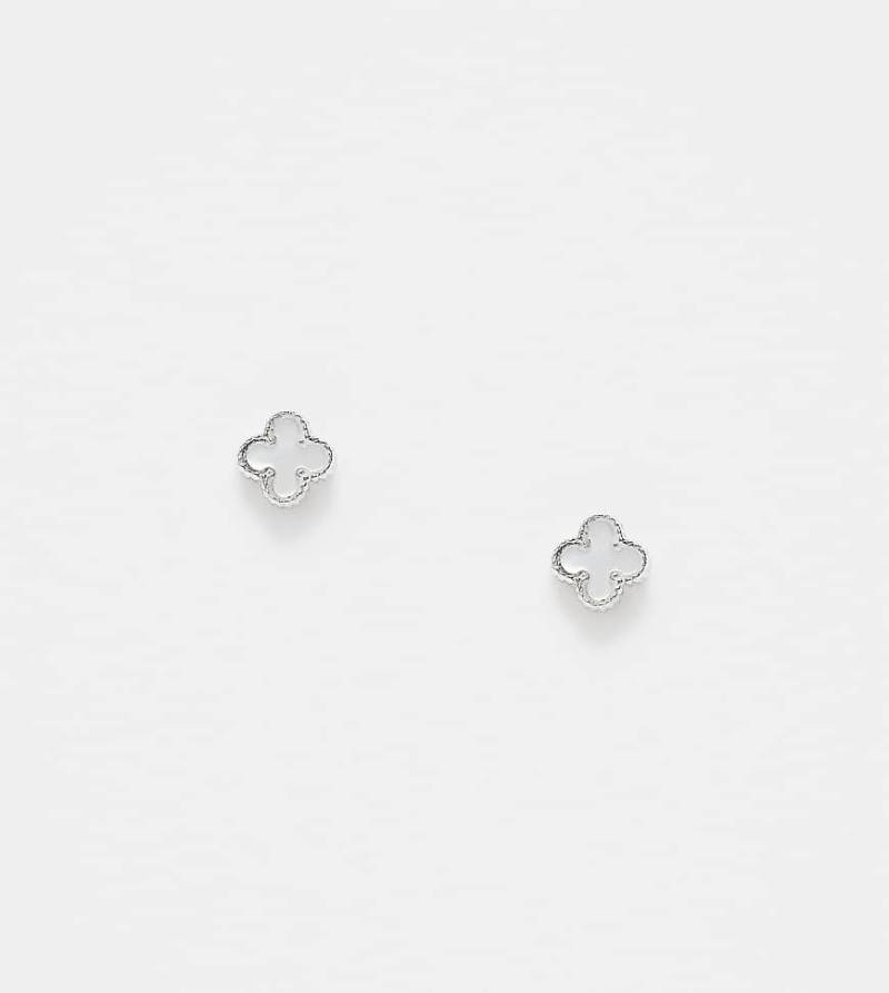 Kingsley Ryan - Perlen-Ohrstecker aus Sterlingsilber mit Kleeblatt-Design von Kingsley Ryan