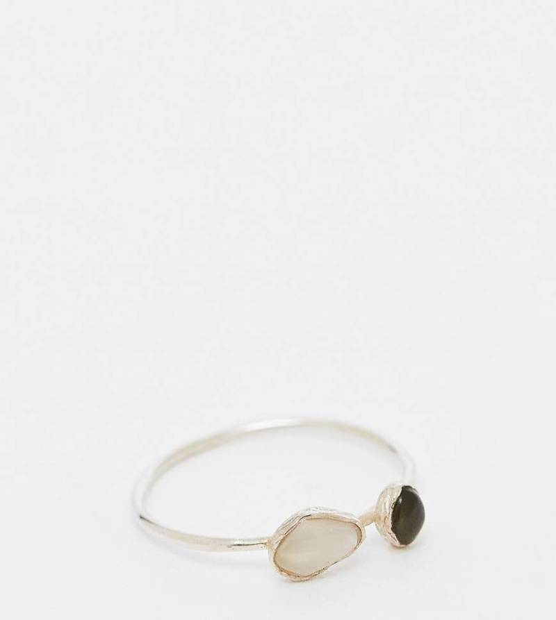 Kingsley Ryan - Ring aus Sterlingsilber mit doppeltem Steindetail von Kingsley Ryan